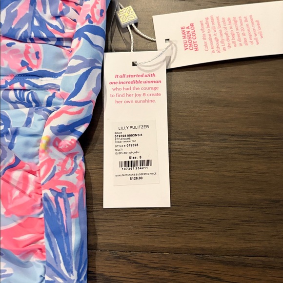 New With Tags Lilly Pulitzer Peggy Tankini Top and Lagoon Hipster Bottom Sz 8 - Picture 7 of 9